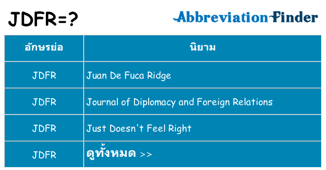 อะไรไม่ jdfr ถึง