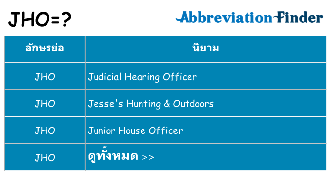 อะไรไม่ jho ถึง