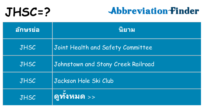 อะไรไม่ jhsc ถึง