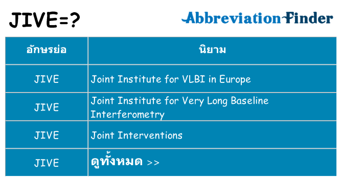 อะไรไม่ jive ถึง