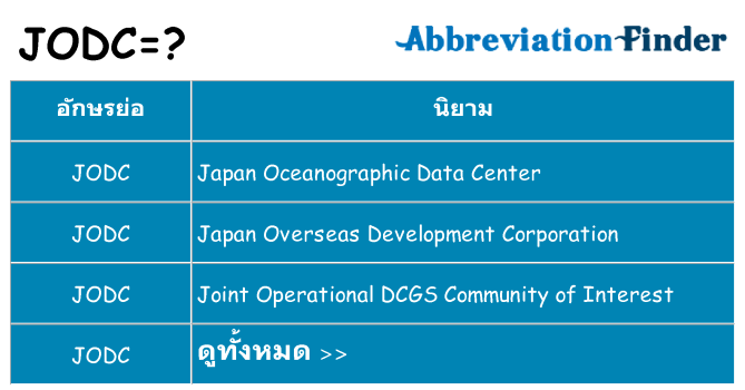 อะไรไม่ jodc ถึง