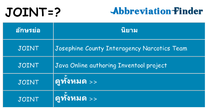 อะไรไม่ joint ถึง