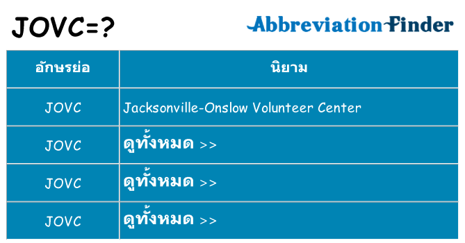 อะไรไม่ jovc ถึง