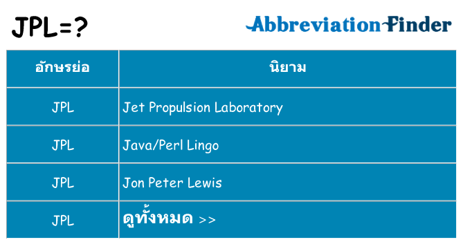 อะไรไม่ jpl ถึง
