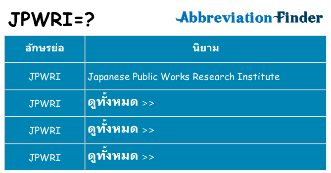 อะไรไม่ jpwri ถึง
