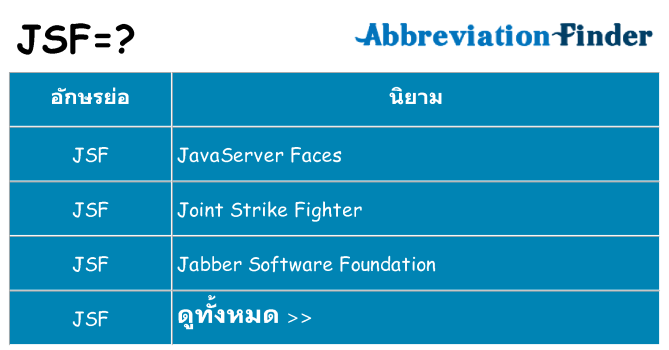อะไรไม่ jsf ถึง
