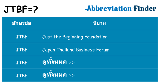 อะไรไม่ jtbf ถึง