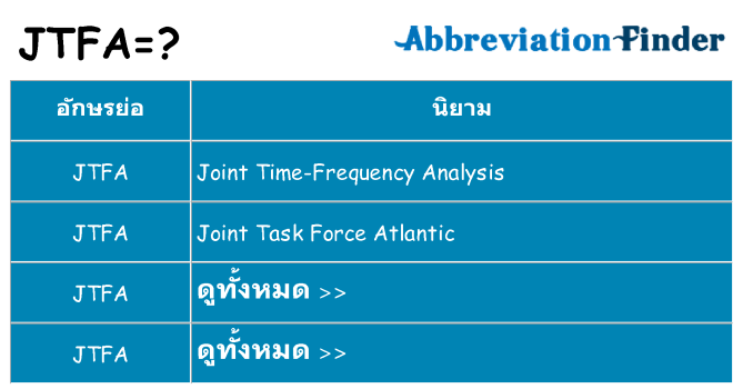อะไรไม่ jtfa ถึง
