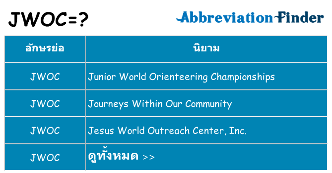 อะไรไม่ jwoc ถึง