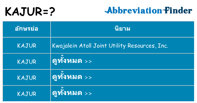 อะไรไม่ kajur ถึง