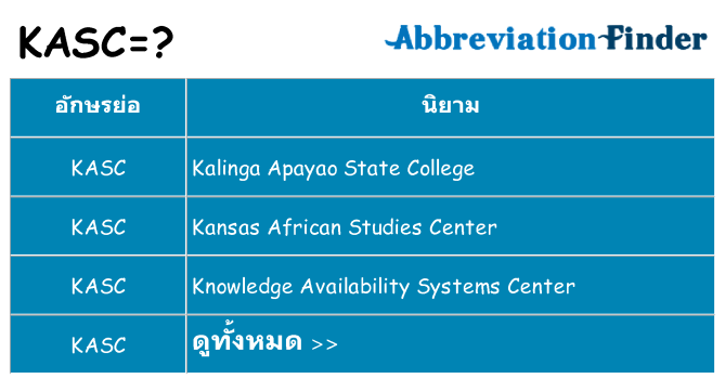 อะไรไม่ kasc ถึง
