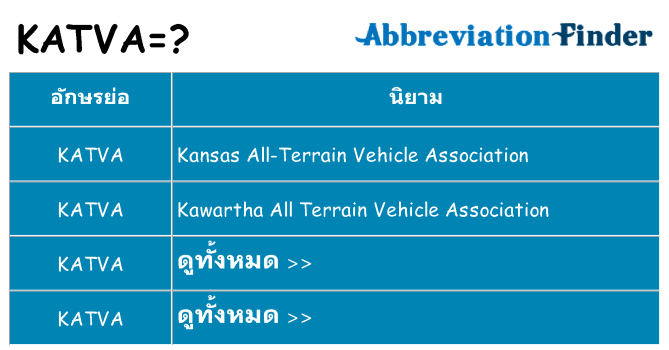 อะไรไม่ katva ถึง