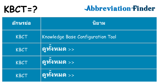 อะไรไม่ kbct ถึง