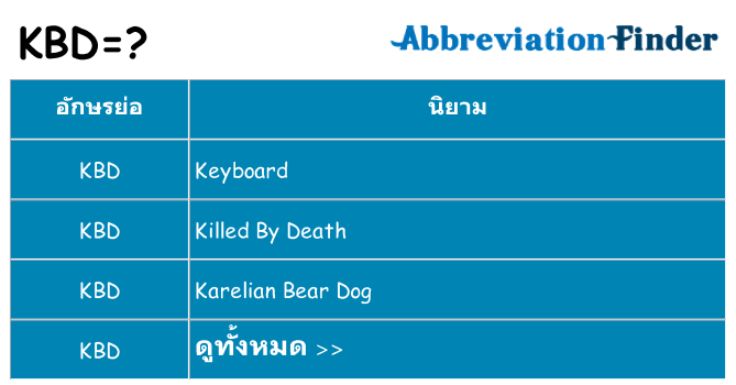 อะไรไม่ kbd ถึง
