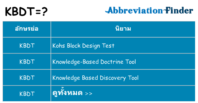 อะไรไม่ kbdt ถึง