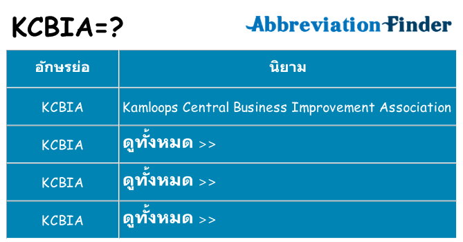 อะไรไม่ kcbia ถึง