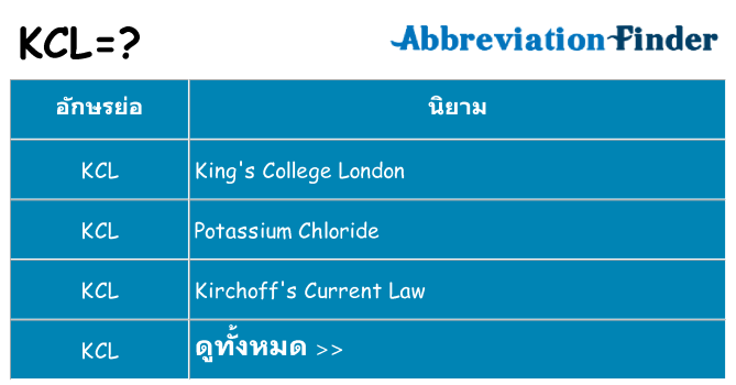 อะไรไม่ kcl ถึง