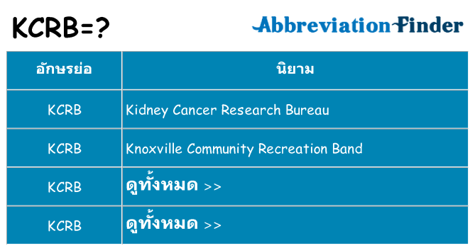 อะไรไม่ kcrb ถึง