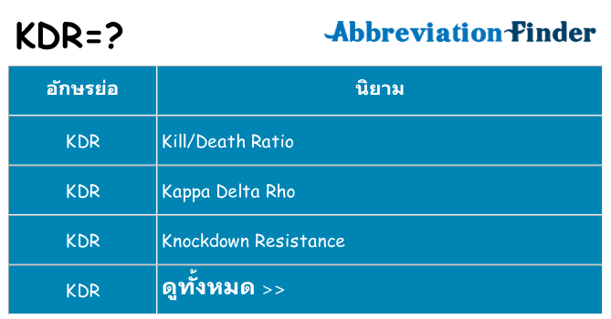 อะไรไม่ kdr ถึง