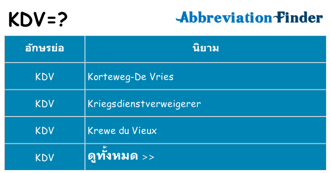 อะไรไม่ kdv ถึง