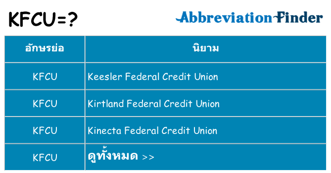 อะไรไม่ kfcu ถึง