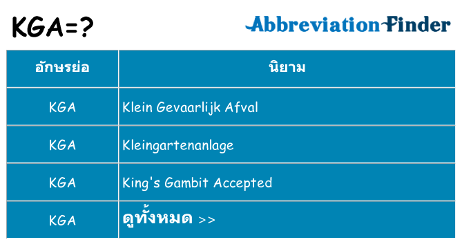 อะไรไม่ kga ถึง