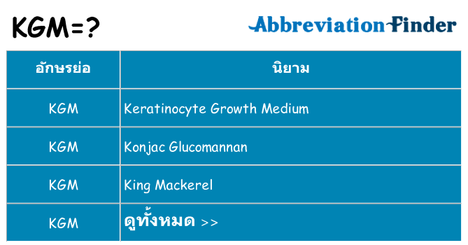 อะไรไม่ kgm ถึง