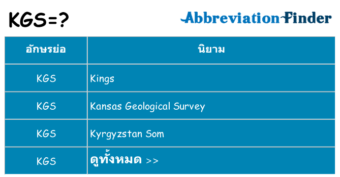 อะไรไม่ kgs ถึง