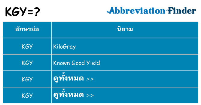 อะไรไม่ kgy ถึง