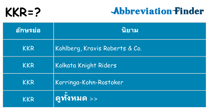 อะไรไม่ kkr ถึง