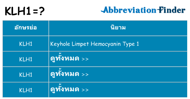 อะไรไม่ klh1 ถึง