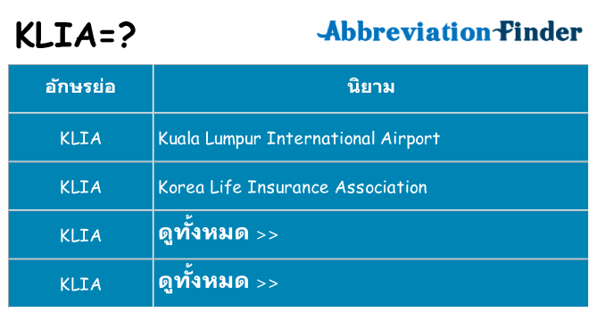 อะไรไม่ klia ถึง