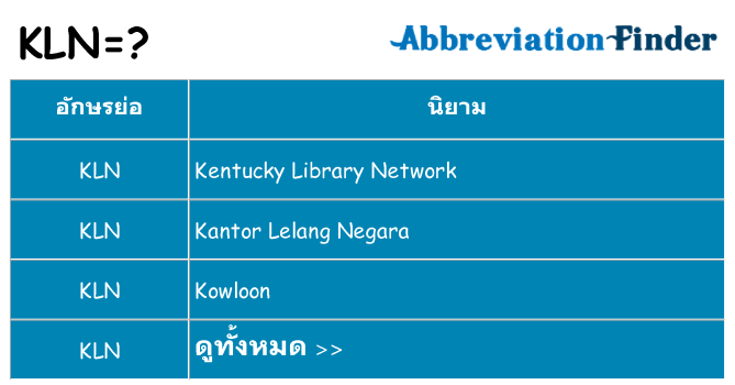 อะไรไม่ kln ถึง