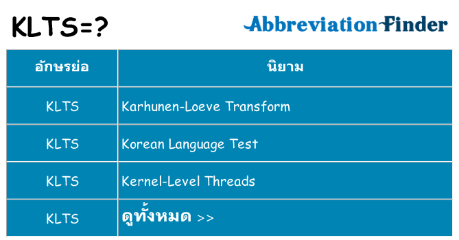 อะไรไม่ klts ถึง