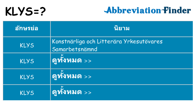 อะไรไม่ klys ถึง