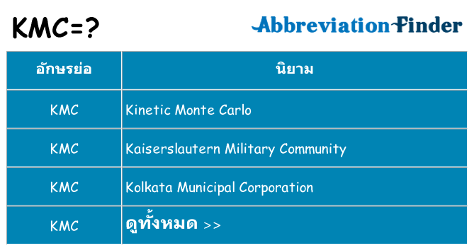 อะไรไม่ kmc ถึง