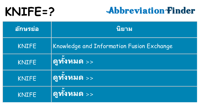 อะไรไม่ knife ถึง