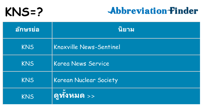อะไรไม่ kns ถึง