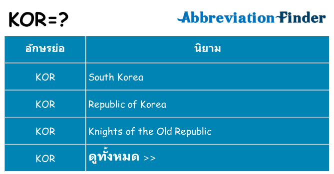 อะไรไม่ kor ถึง