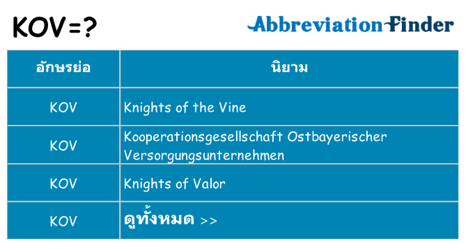 อะไรไม่ kov ถึง