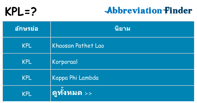 อะไรไม่ kpl ถึง