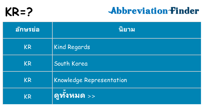 อะไรไม่ kr ถึง