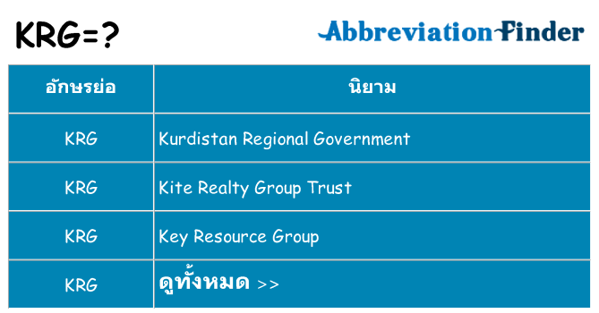 อะไรไม่ krg ถึง