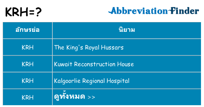 อะไรไม่ krh ถึง