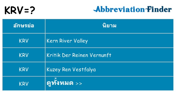 อะไรไม่ krv ถึง