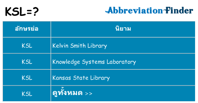 อะไรไม่ ksl ถึง