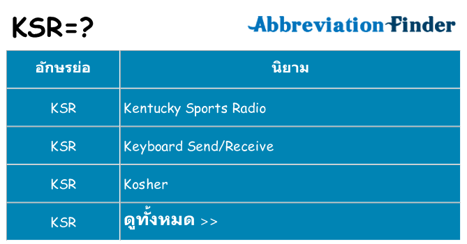 อะไรไม่ ksr ถึง