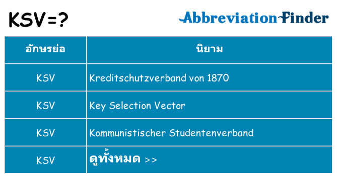 อะไรไม่ ksv ถึง