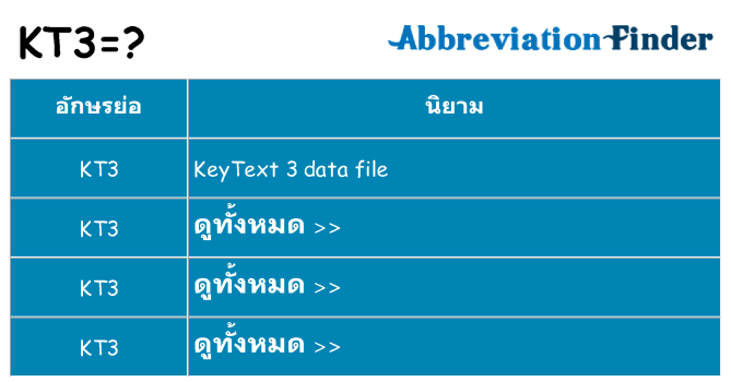 อะไรไม่ kt3 ถึง
