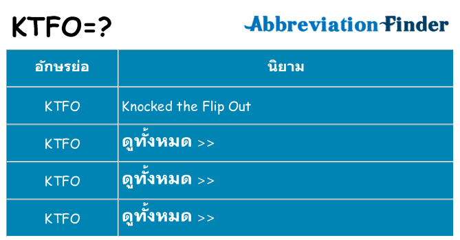 อะไรไม่ ktfo ถึง